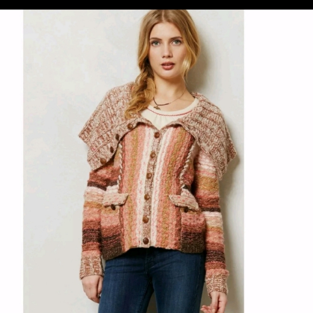 💼 Anthropologie Sleeping on Snow Ouray Wool Blend Pink XS Sweater